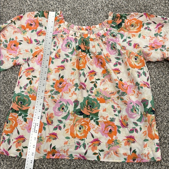 Les Amis Stunning Floral Women's Off The Shoulder Feminine Cottagecore Top Sz S - Picture 7 of 8